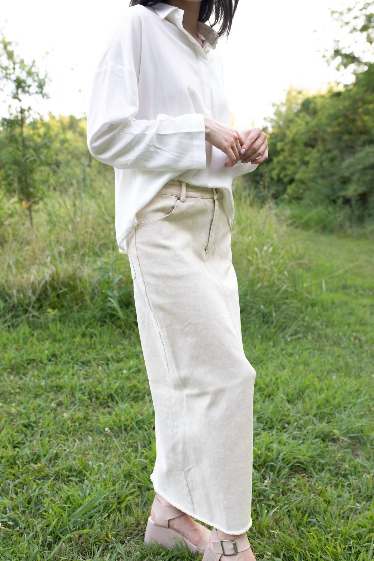 Mystree - Casual Denim Maxi Skirt
