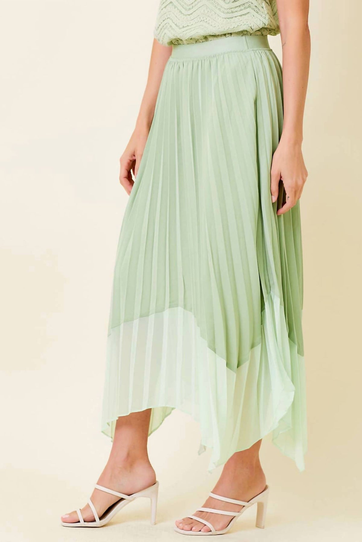 Mystree - Colorblock Pleated Skirt