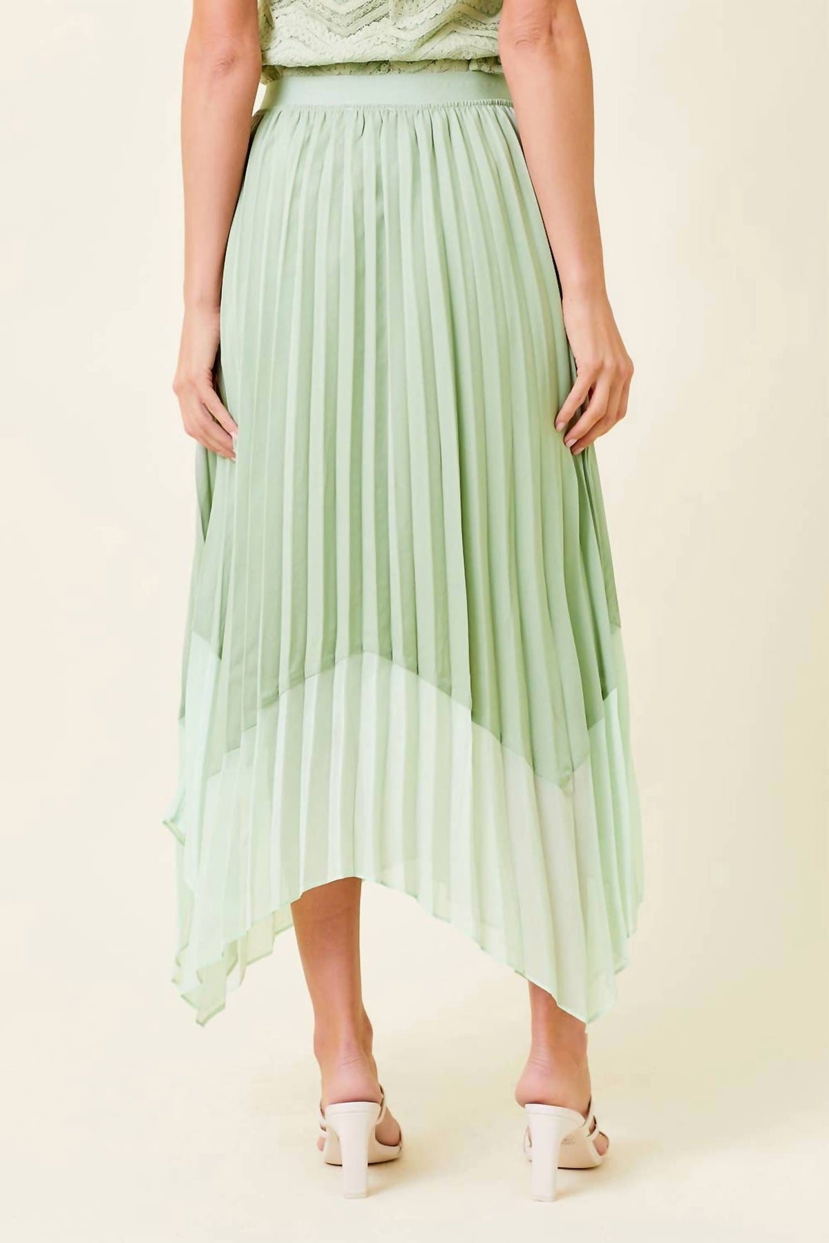 Mystree - Colorblock Pleated Skirt
