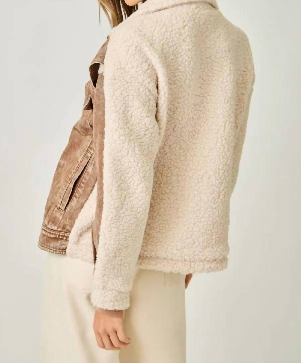 Mystree - Denim Mixed Sherpa Jacket