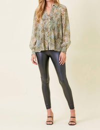 Mystree - Leopard Print Pintuck Blouse