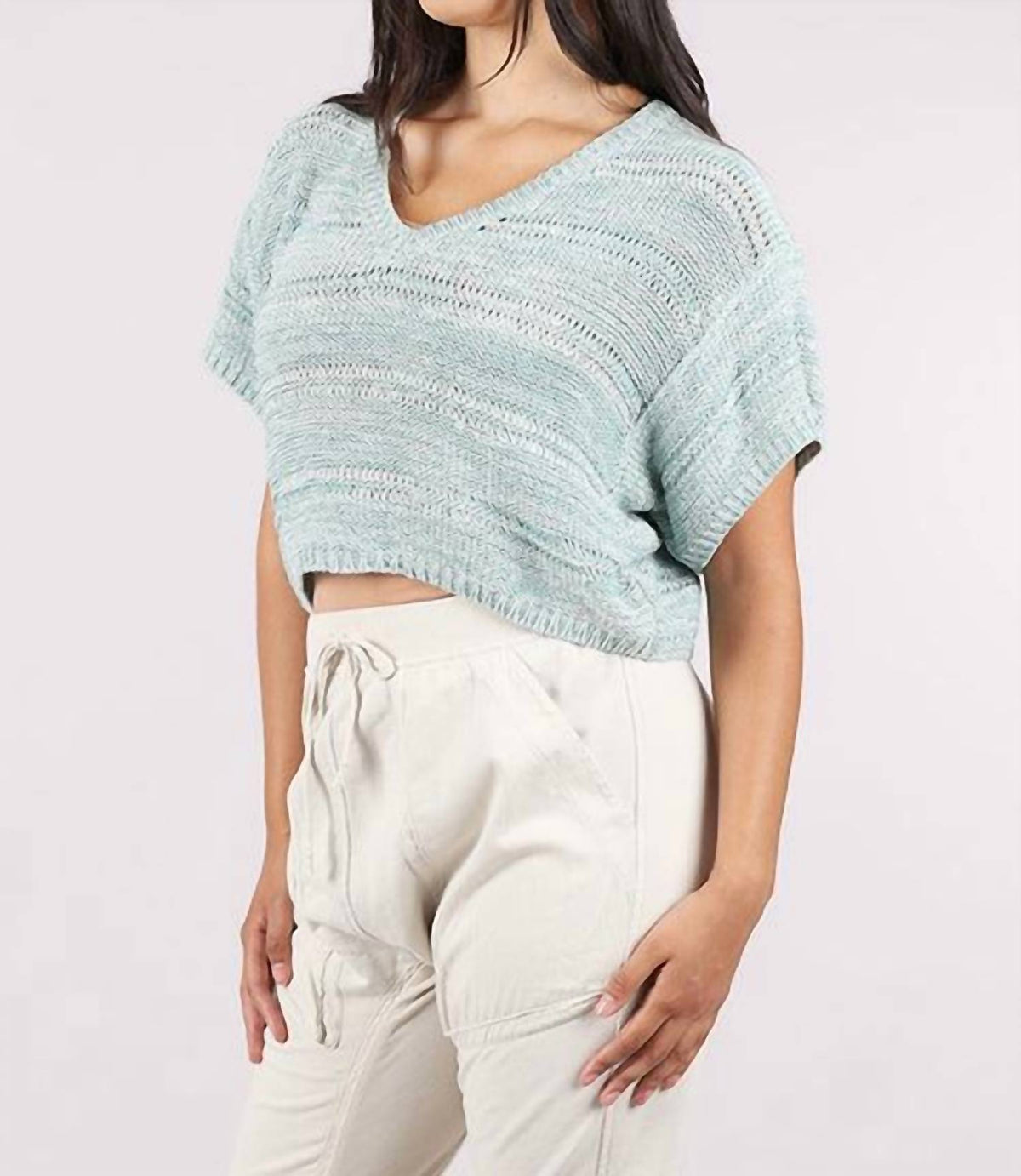 Mystree - Melange Relaxed Pullover Sweater