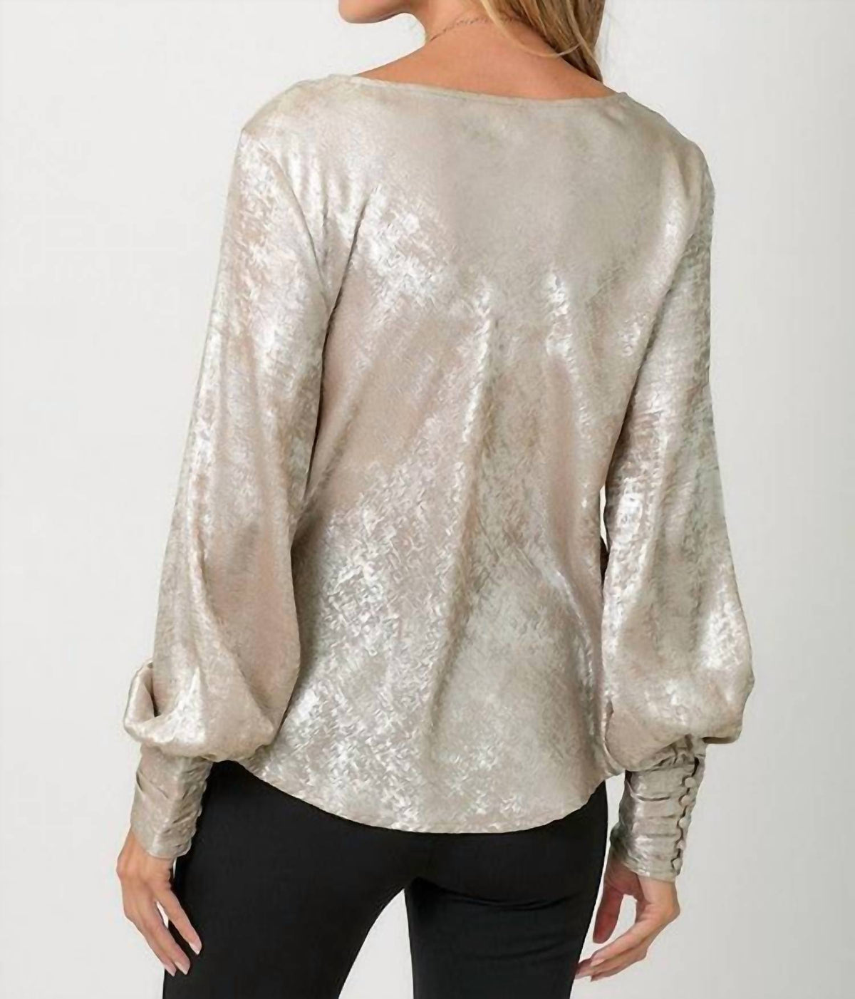 Mystree - Metallic Cowl Neck Blouse