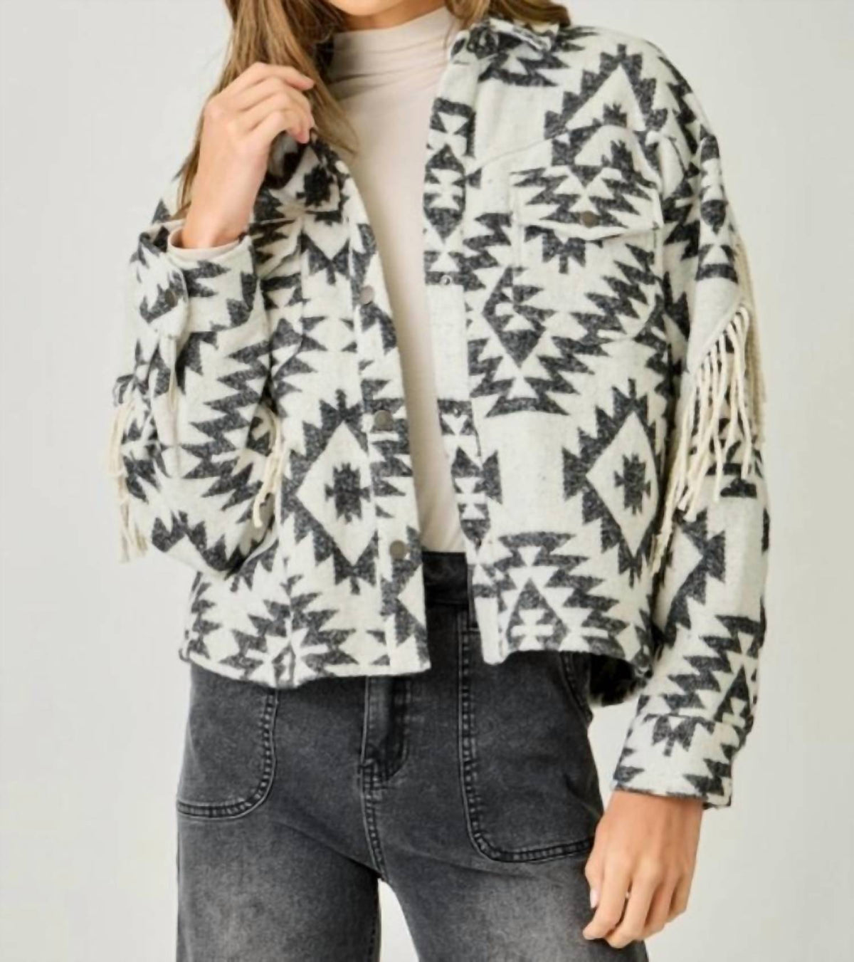 Mystree - Metallic Washed Denim Jacket