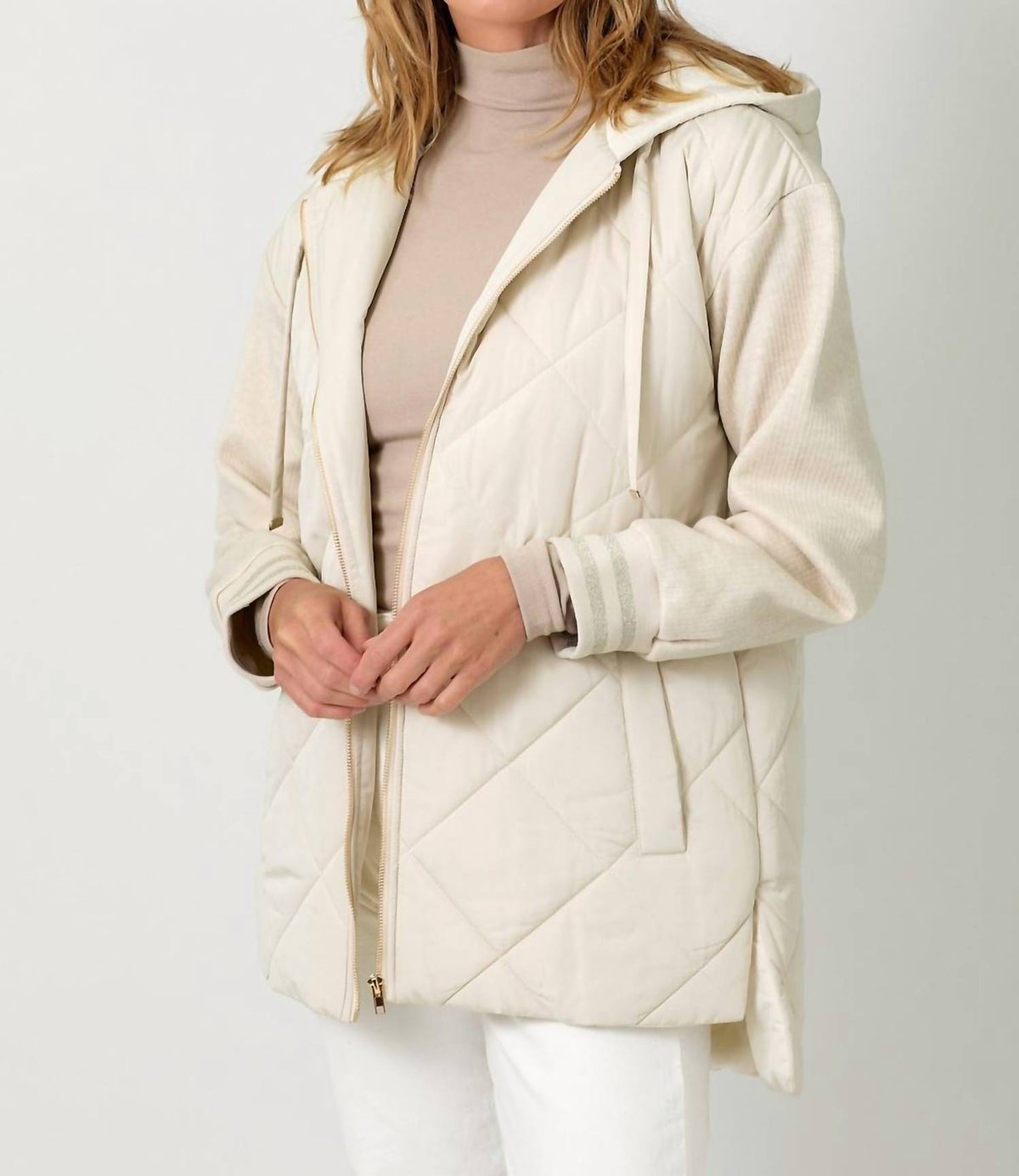 Mystree - Mixed Sleeve Puffer Jacket