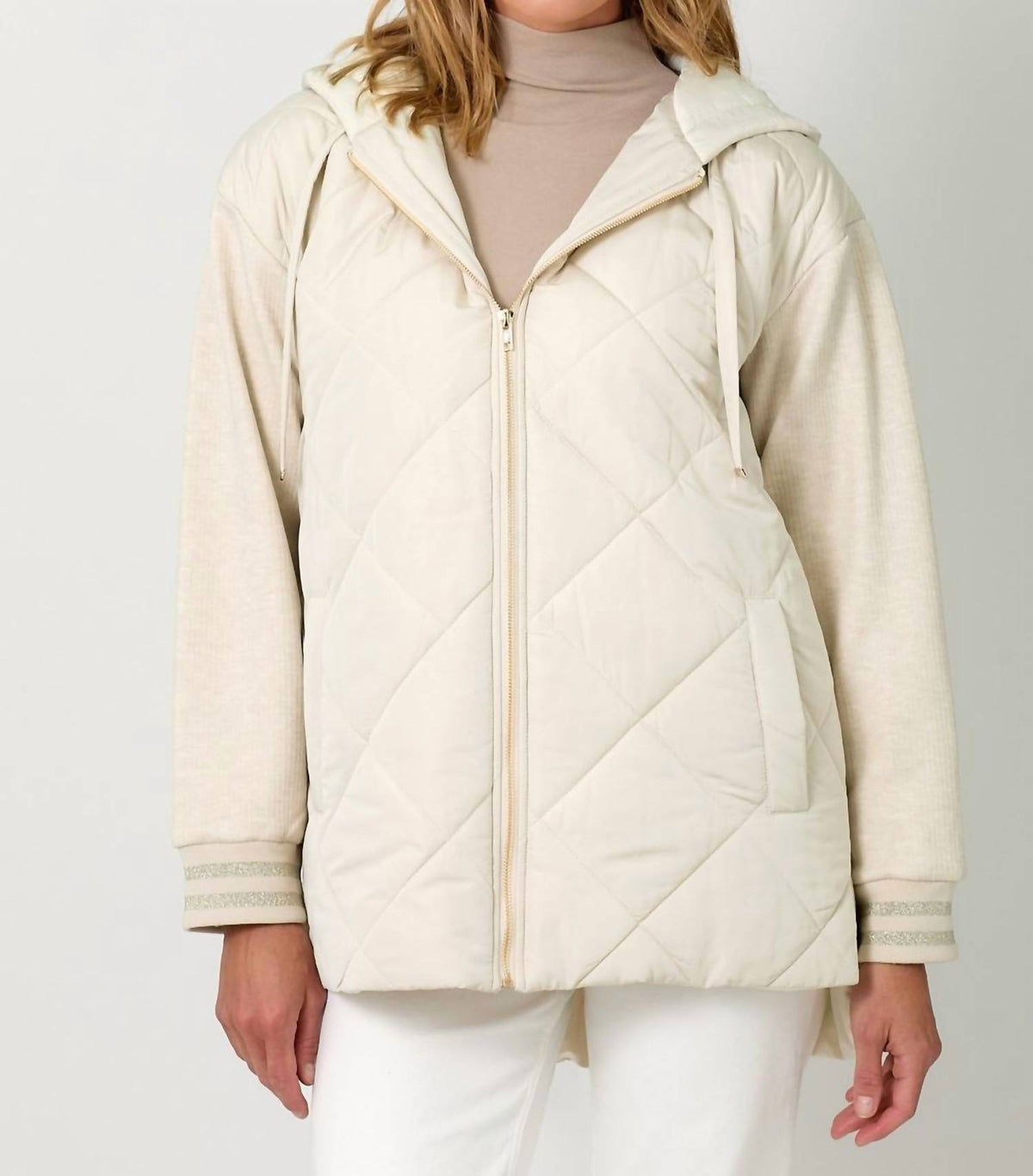 Mystree - Mixed Sleeve Puffer Jacket