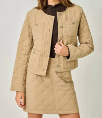 Mystree - Quilted Button-down Jacket