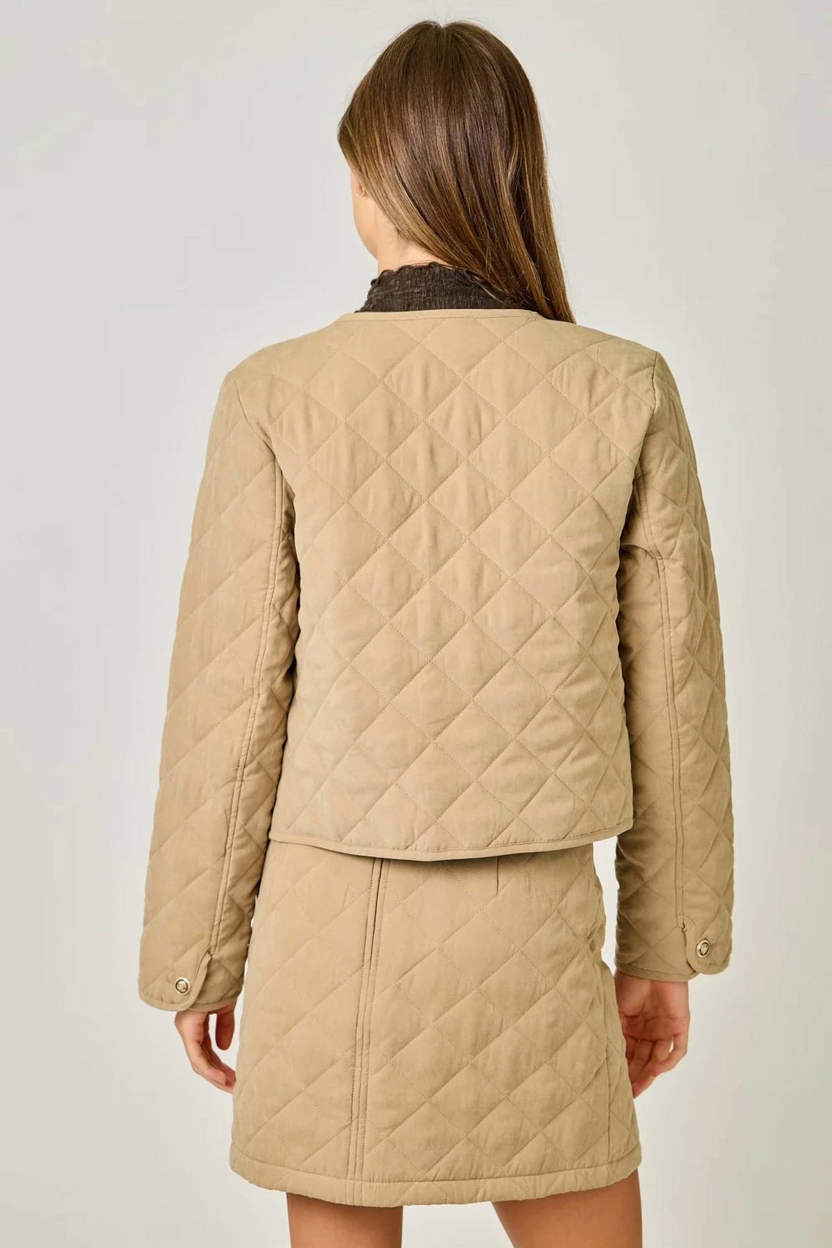 Mystree - Quilted Button-down Jacket