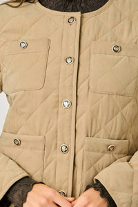 Mystree - Quilted Button-down Jacket