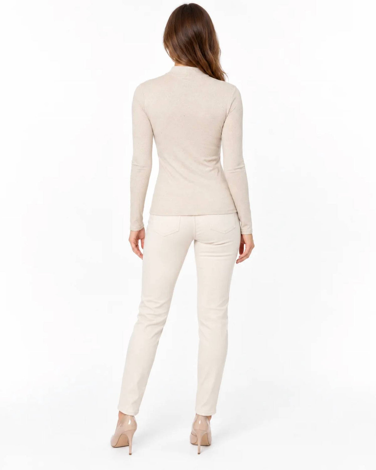Mystree - Ruched Mock Neck Top