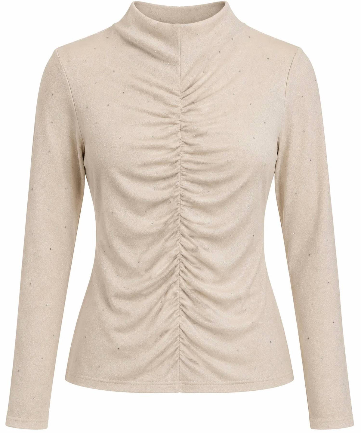 Mystree - Ruched Mock Neck Top