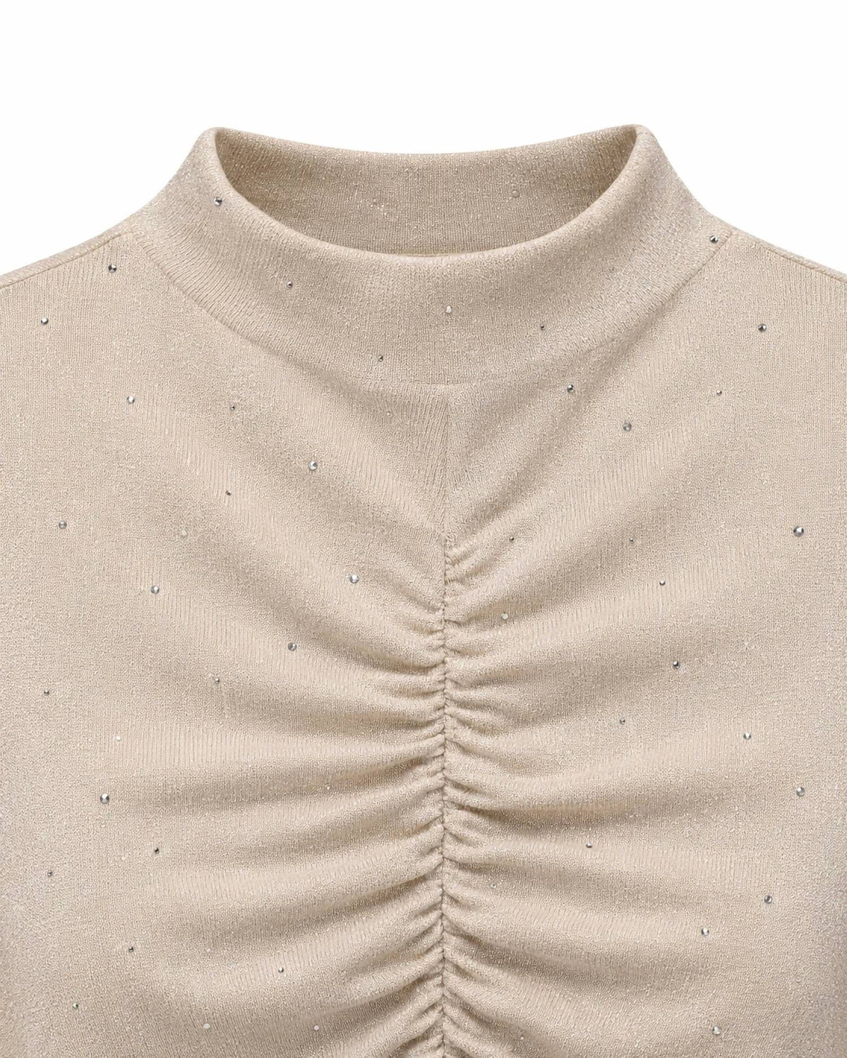 Mystree - Ruched Mock Neck Top