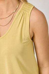 Mystree - Smocked Shoulder Tank Top