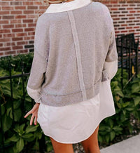 Mystree - Something Good Button Down Long Sleeve Top - blouses - clothing - cotton - blend