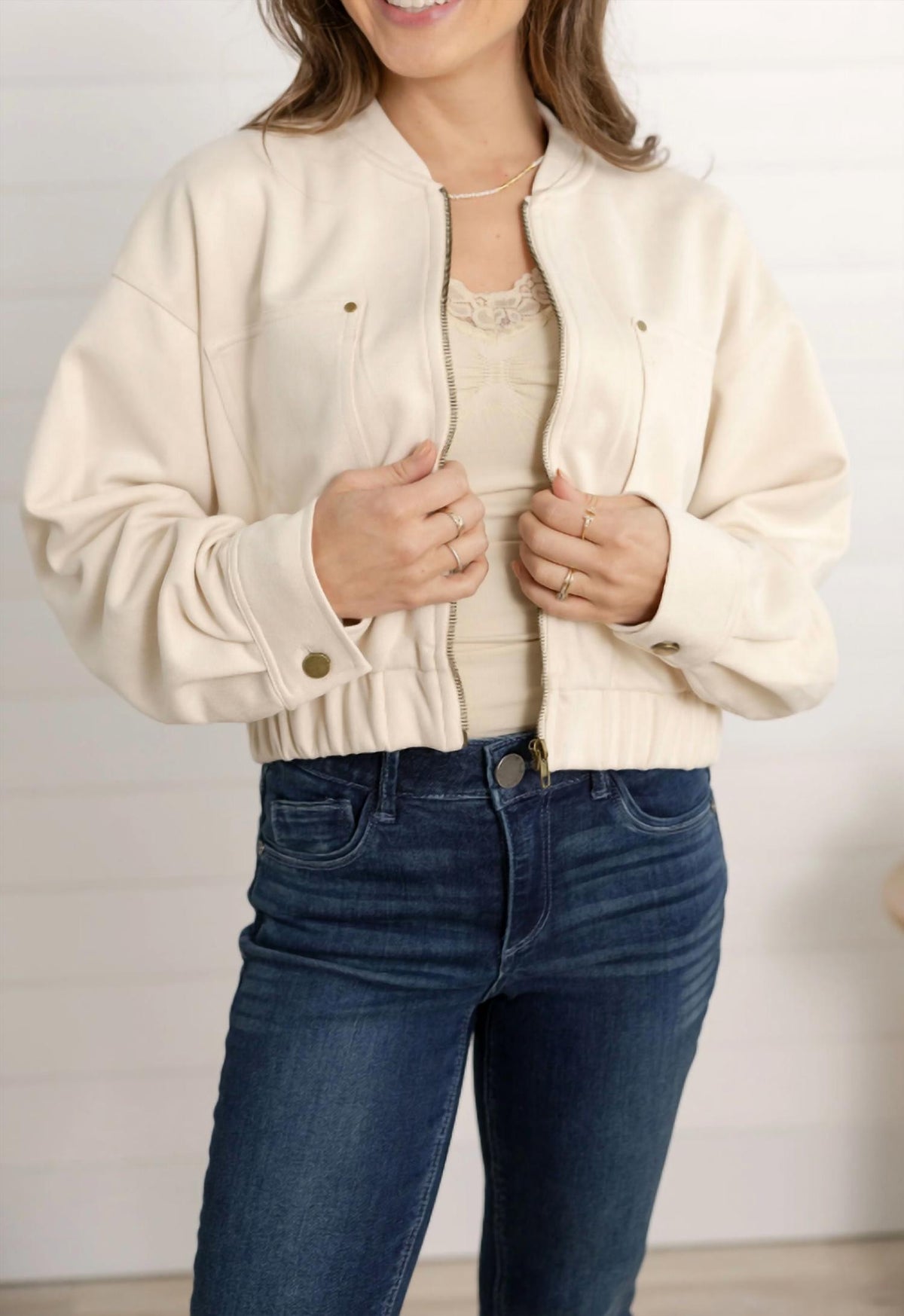 Mystree - Suede Bomber Jacket