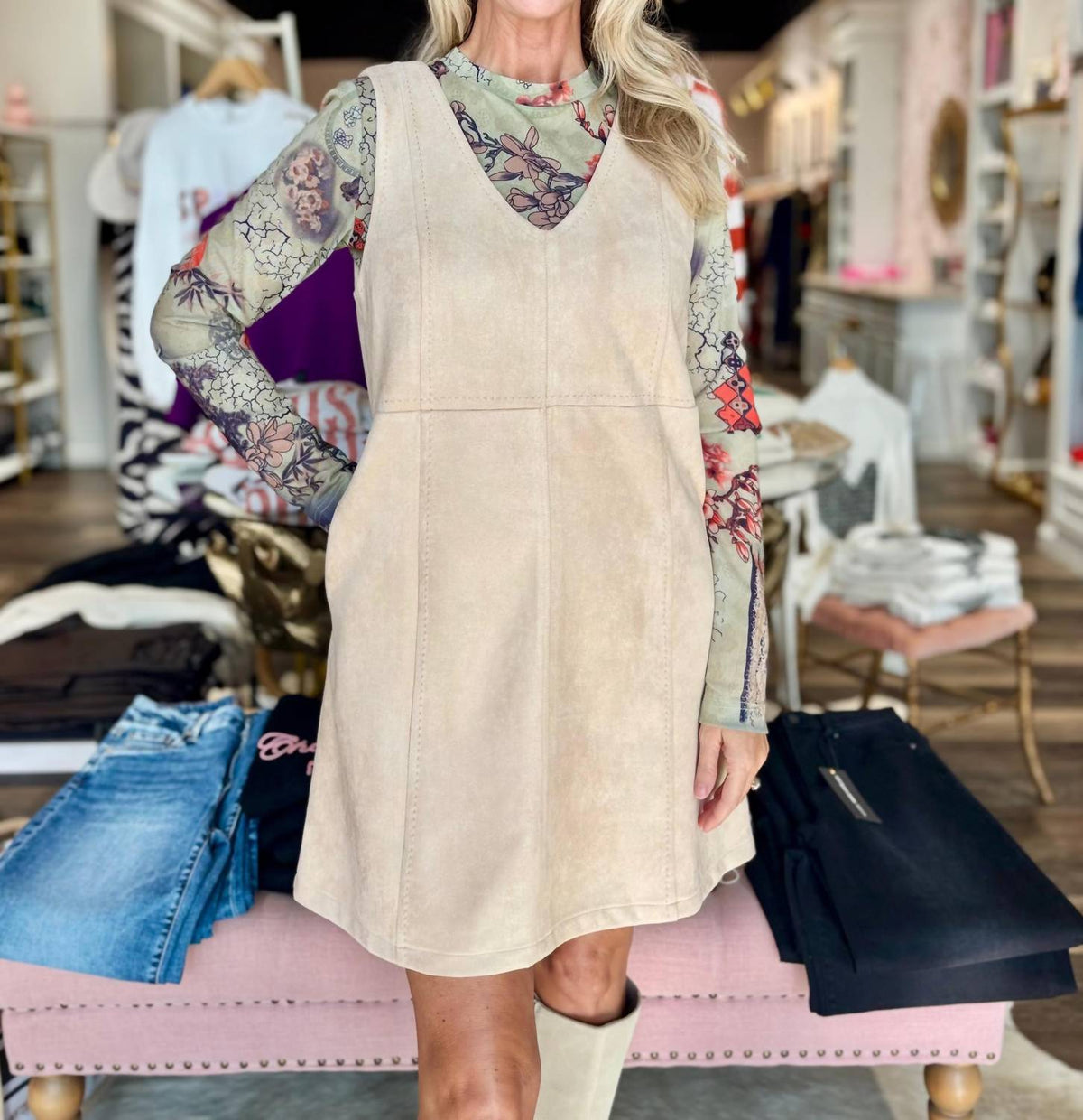 Mystree - Suede Shift Dress