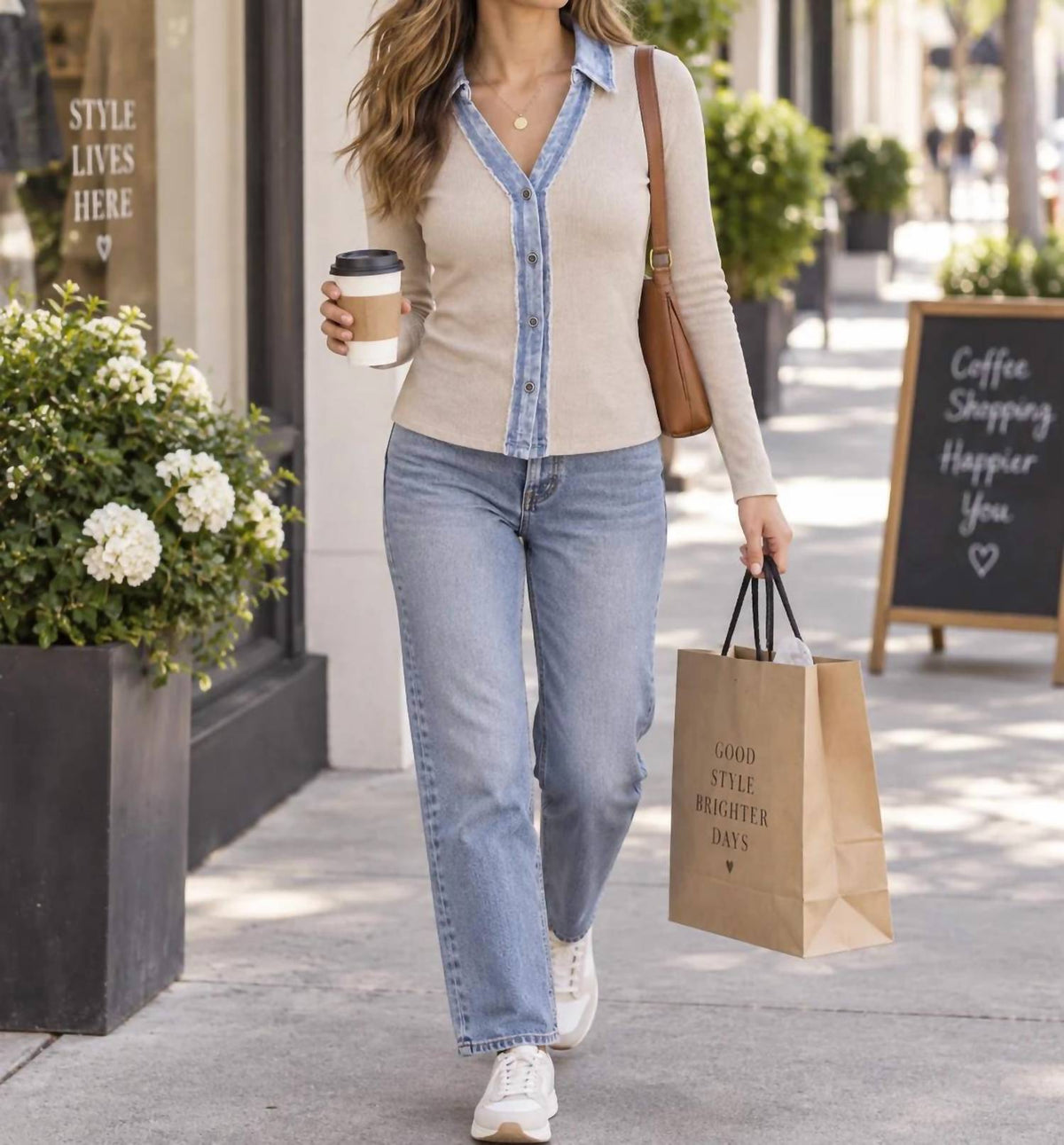 Mystree - Thermal Button Down Top