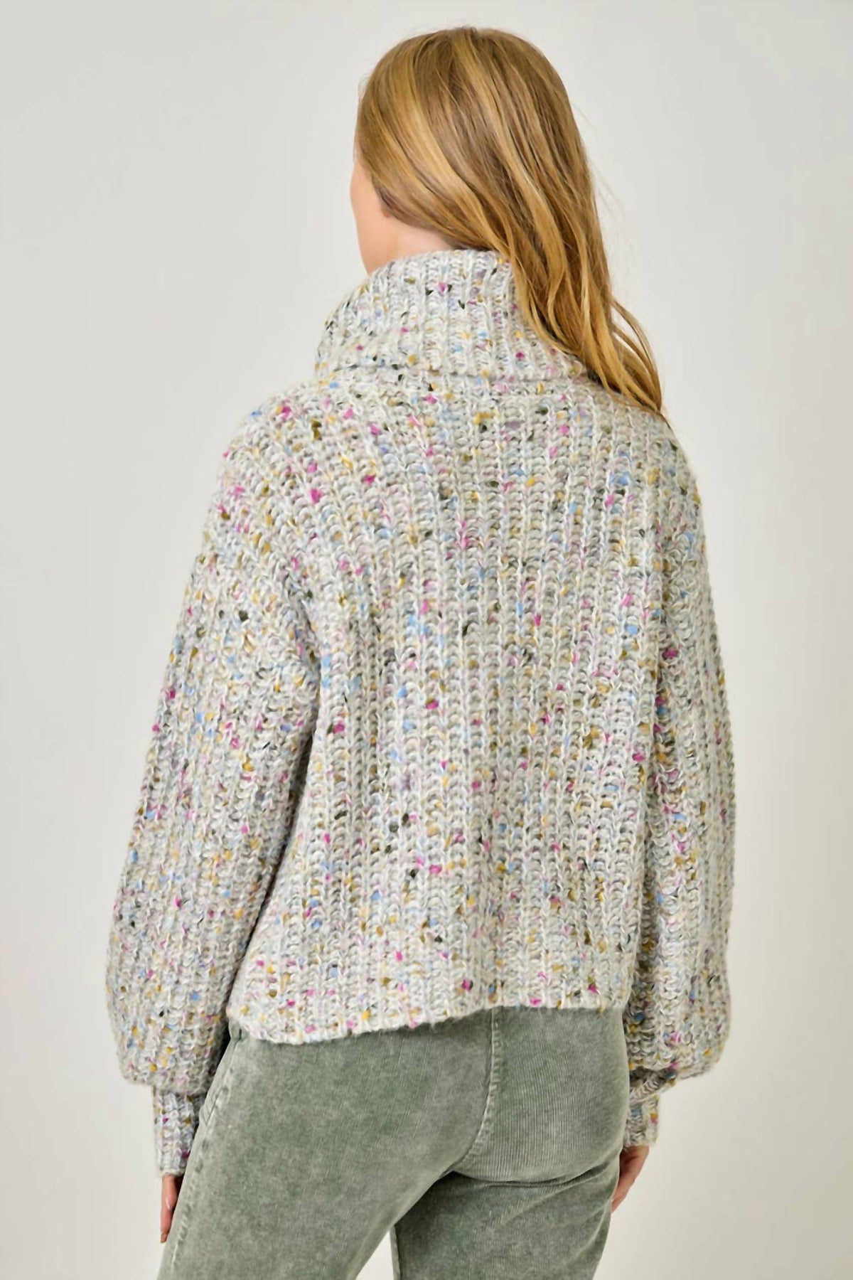 Mystree - Turtleneck Mixed Yarn Sweater