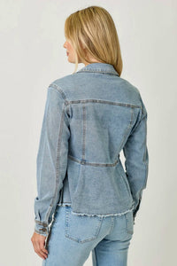 Mystree - WASHED DENIM PEPLUM JACKET