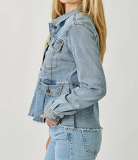 Mystree - WASHED DENIM PEPLUM JACKET