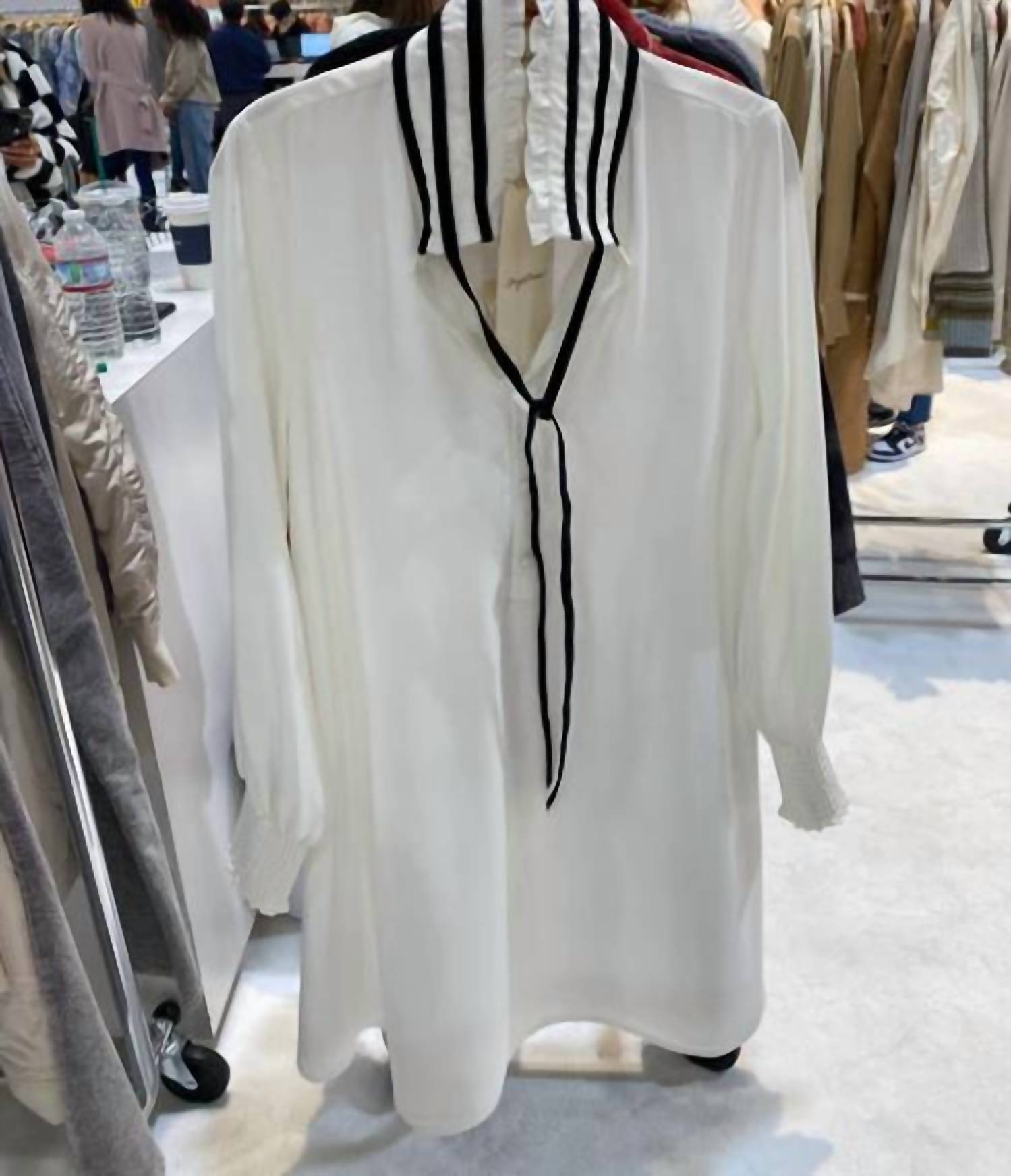 Mystree - Women's Ruffled Collar Dress - blouses - clothing - shirts