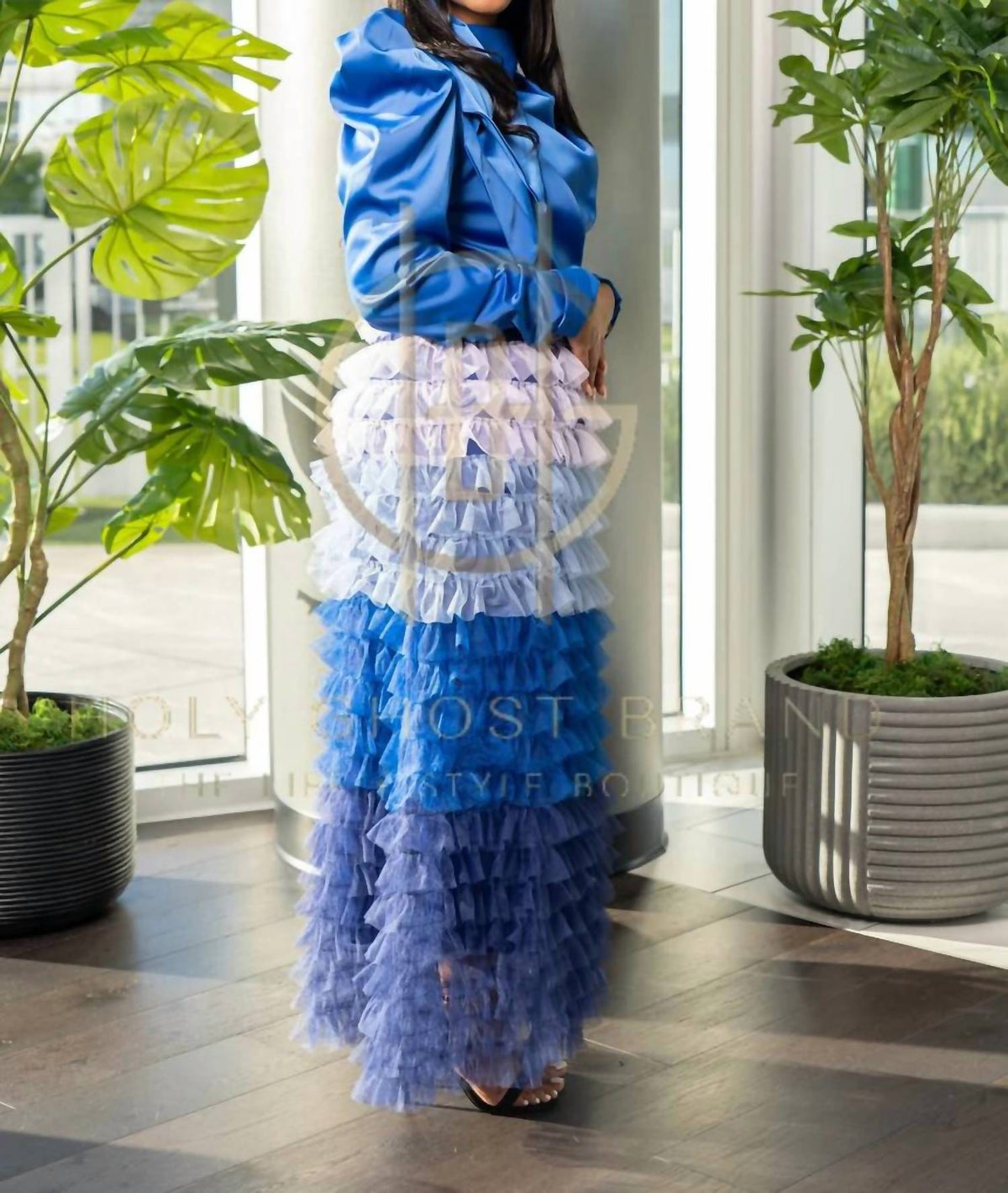 N By Nancy - Ruffle Net Maxi Skirt