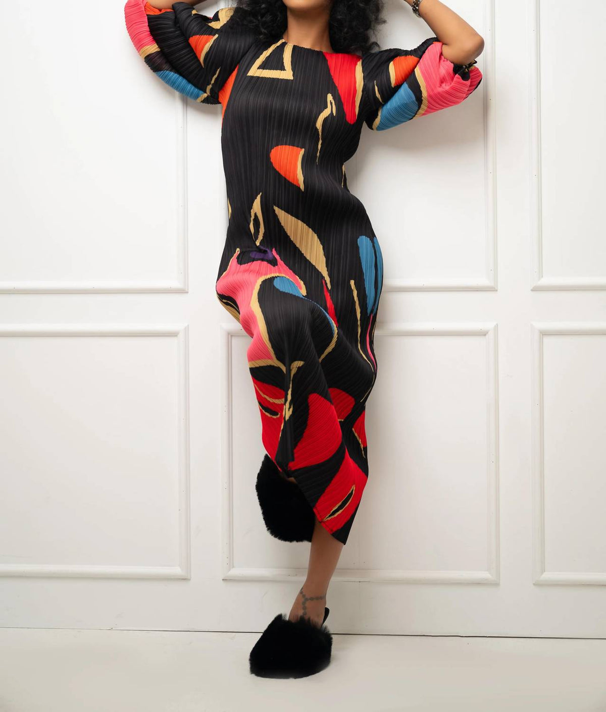 N By Nancy - Swirl Abstract Midi Dress
