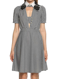 N°21 - No. 21 Abito Donna Gingham And Sequin Vintage Style Dress It 40us 4 $1450 - black - clothing - cotton