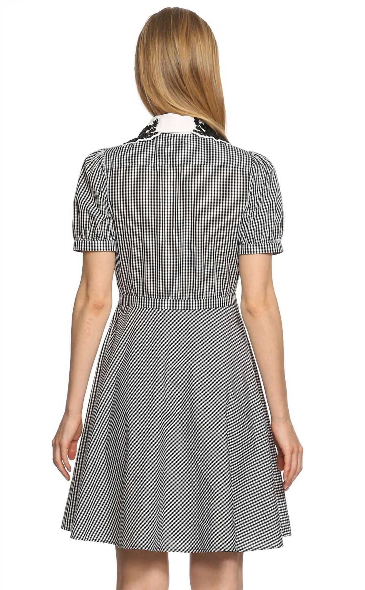 N°21 - No. 21 Abito Donna Gingham And Sequin Vintage Style Dress It 40us 4 $1450 - black - clothing - cotton