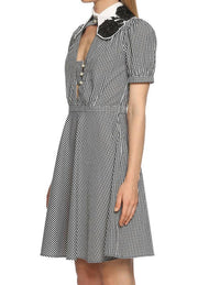 N°21 - No. 21 Abito Donna Gingham And Sequin Vintage Style Dress It 40us 4 $1450 - black - clothing - cotton