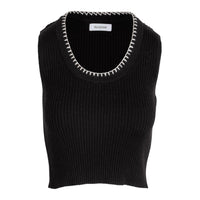 Naadam - Embroidered Rib Tank Top - black - clothing - tank - tops