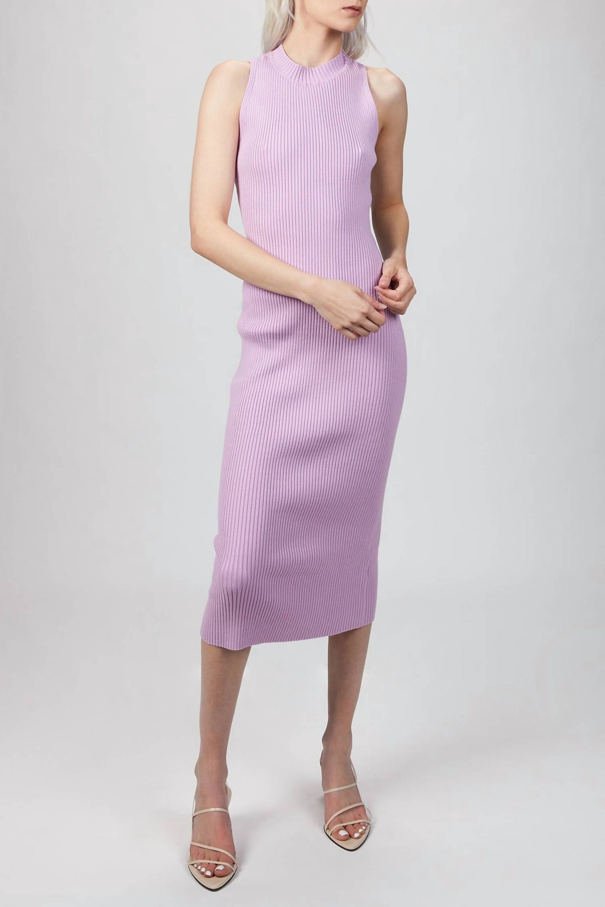 TWISTED BACK RIBBED DRESS