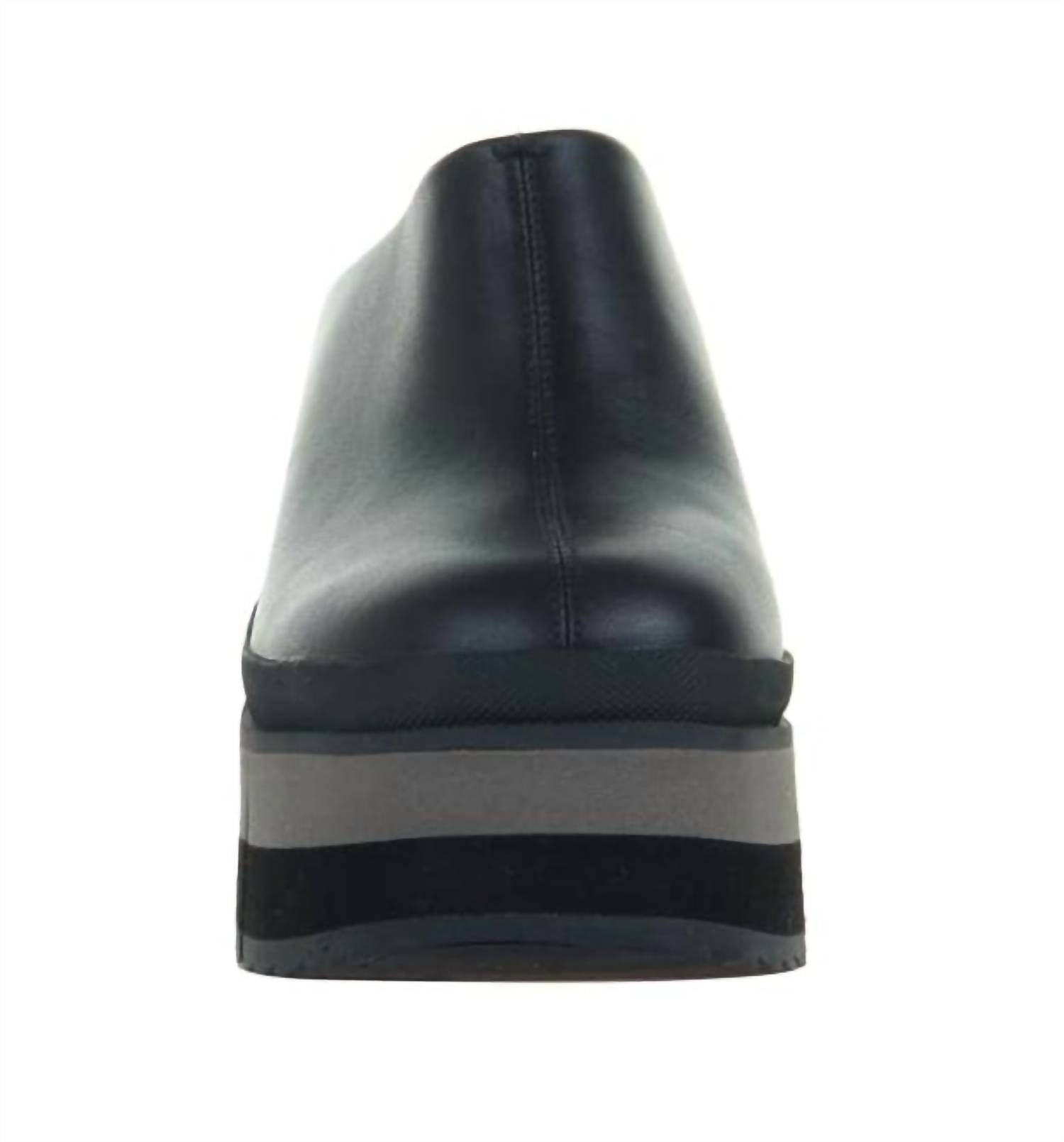 Naked Feet - Women's Coach Platform Clog - black - clogs - leather