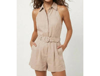 Naked Zebra - Belted Halter Romper