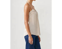 Naked Zebra - Ruched Ring Front Halter Tank Top