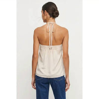 Naked Zebra - Ruched Ring Front Halter Tank Top