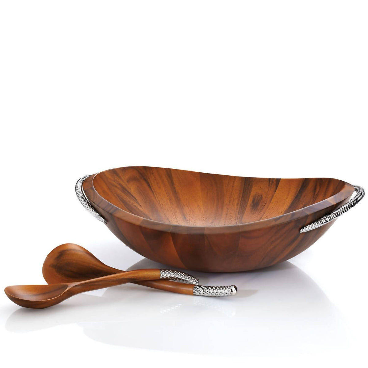 Nambe - Braid Salad Bowl With Servers