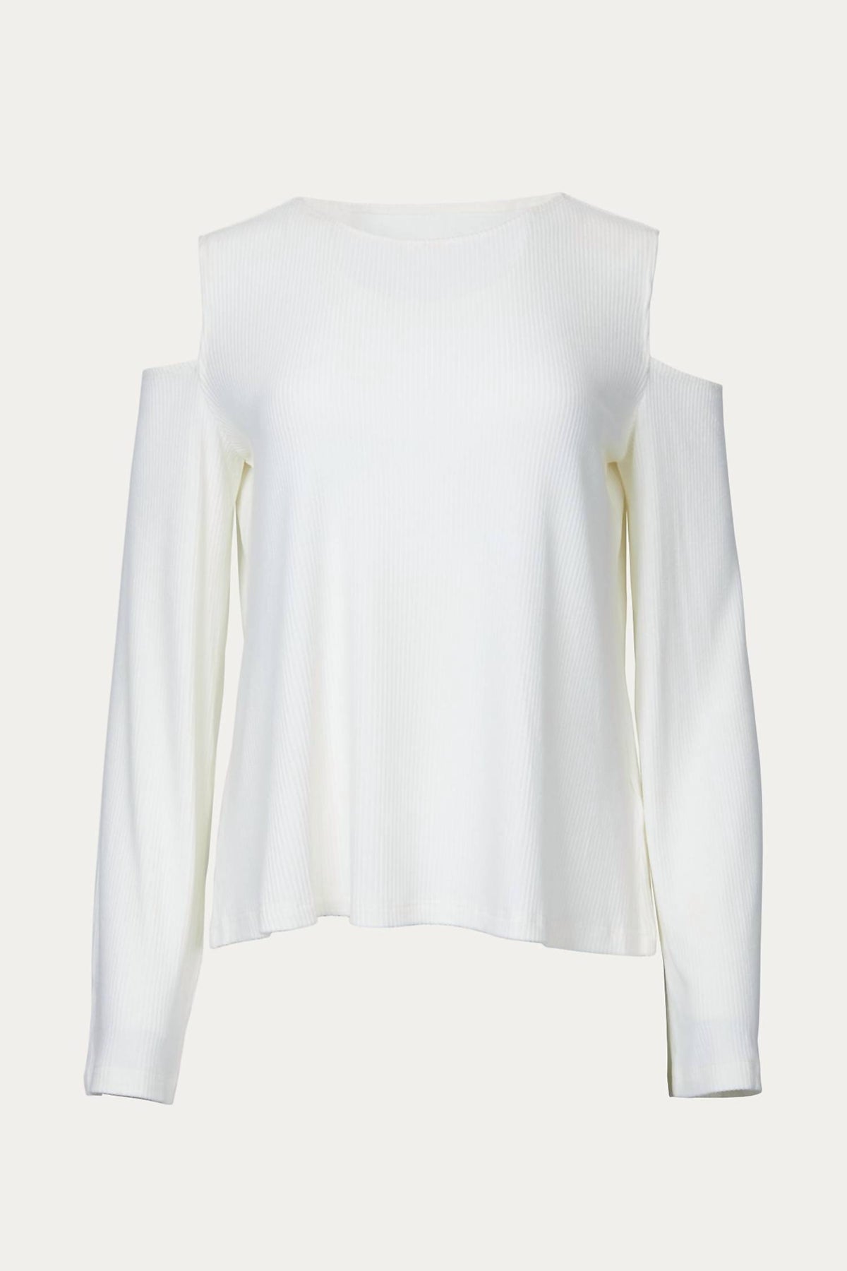 RIBBED COLD-SHOULDER TOP