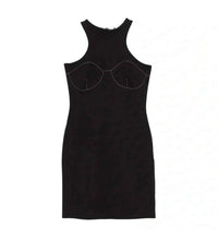 Nasty Gal - Contrast Stitch Racer Back Mini Dress - black - clothing - cotton