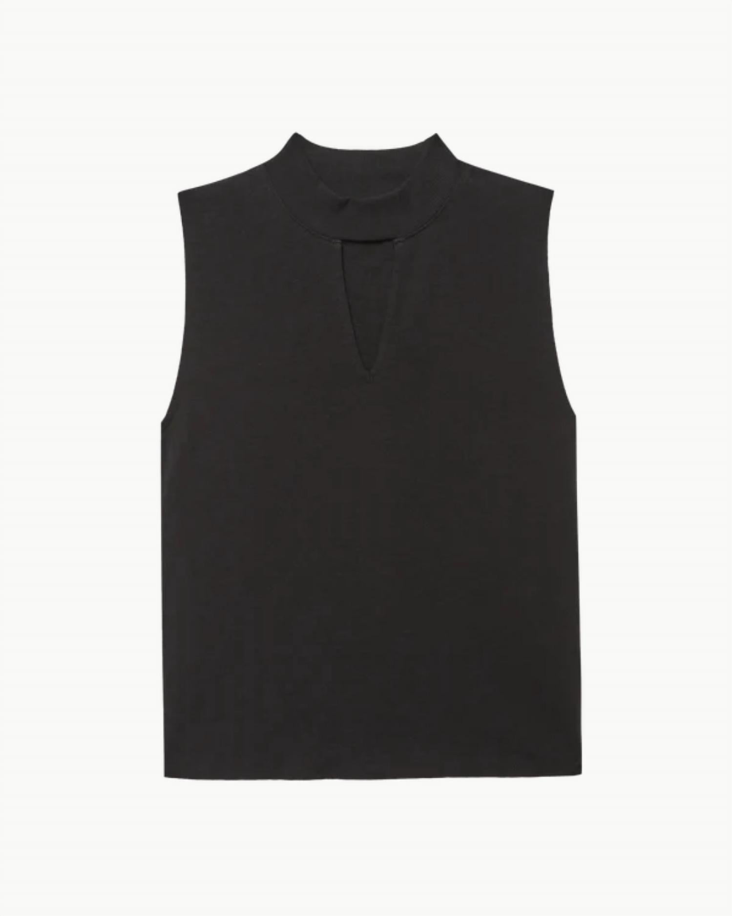 Nation Ltd - Alba Mock Neck Top - black - blouses - clothing
