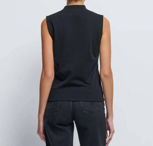 Nation Ltd - Alba Mock Neck Top - black - blouses - clothing