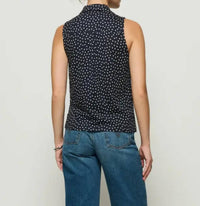 Nation Ltd - Cabana Polka Dot Tank Top - blue - clothing - cotton - blend