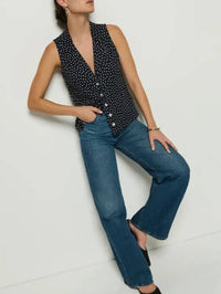 Nation Ltd - Cabana Polka Dot Tank Top - blue - clothing - cotton - blend
