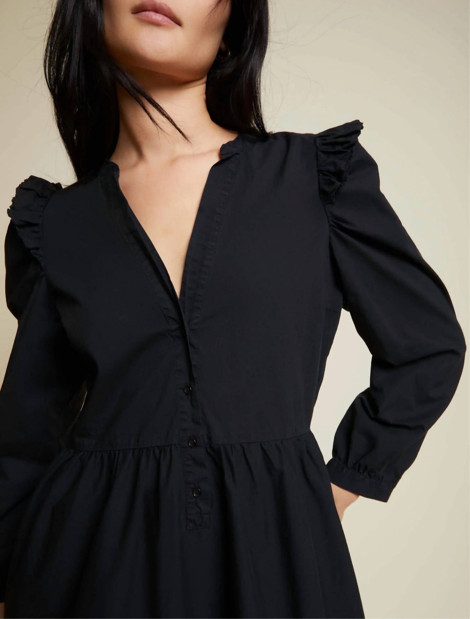 Nation Ltd - Dalia Tiered Midi Dress - black - clothing - cotton