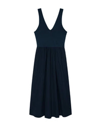 Nation Ltd - Daria V - neck Midi Dress - blue - clothing - cotton