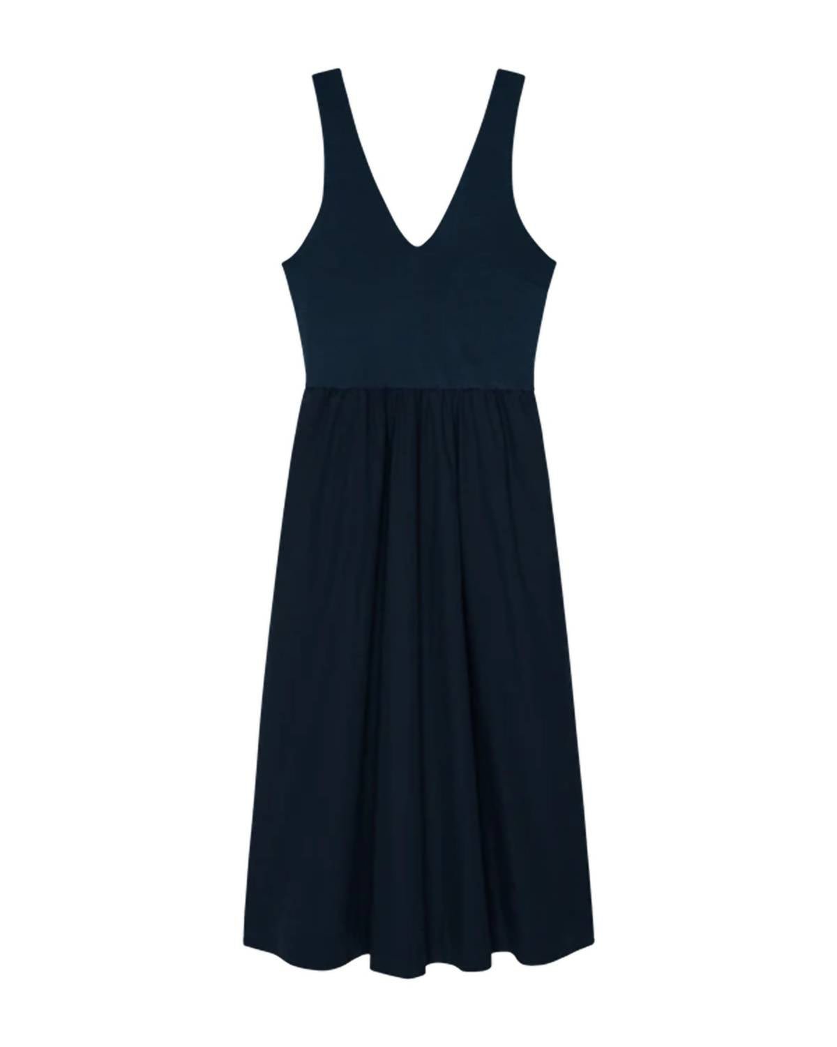 Nation Ltd - Daria V - neck Midi Dress - blue - clothing - cotton
