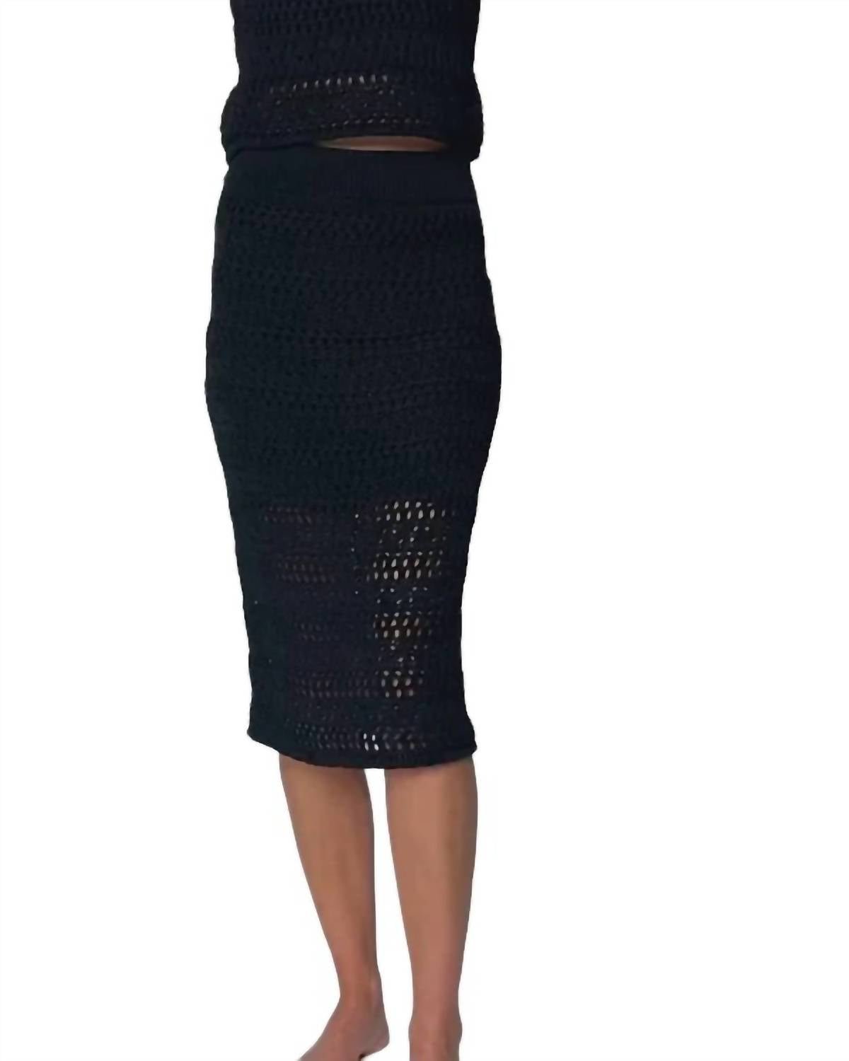 Nation Ltd - Driana Crochet Skirt - black - clothing - cotton