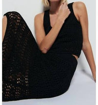 Nation Ltd - Driana Crochet Skirt - black - clothing - cotton