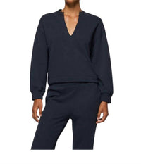 Nation Ltd - Jessi V - neck Sweatshirt - blouses - blue - clothing