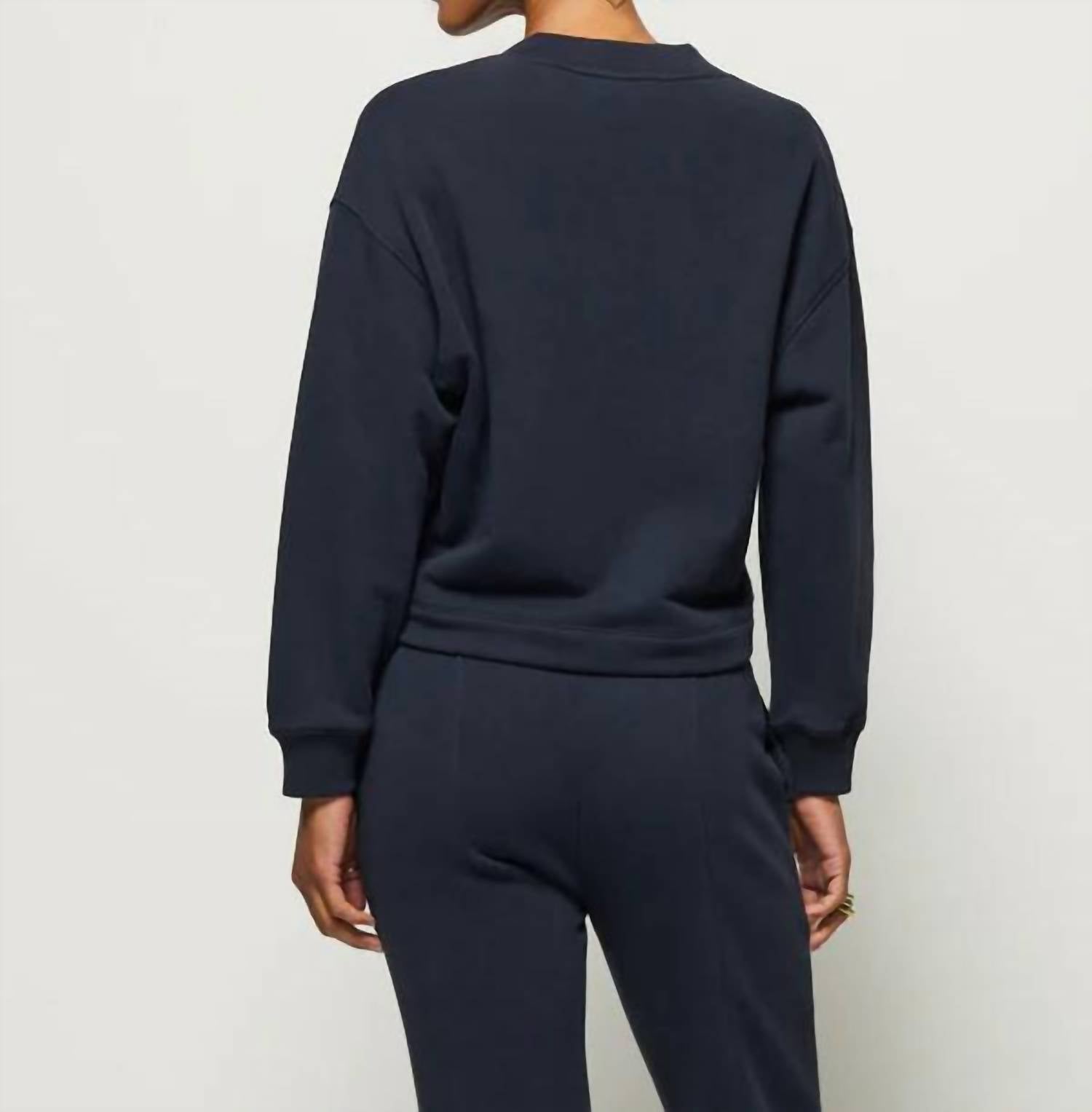 Nation Ltd - Jessi V - neck Sweatshirt - blouses - blue - clothing